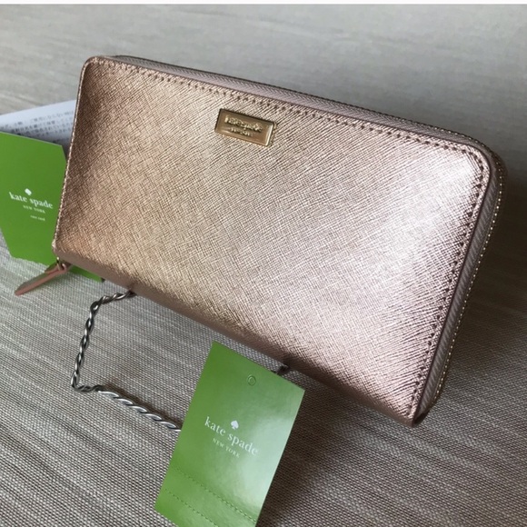 ⚡️HP⚡️Kate Spade Rose Gold Neda Laurel Way Wallet - Picture 5 of 8